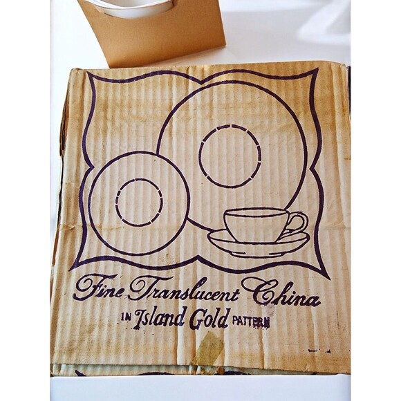 Lot of 6 Royalton Island Gold Soup Plates – Vintage Japan – 3 Boxed Sets - Picture 5 of 9